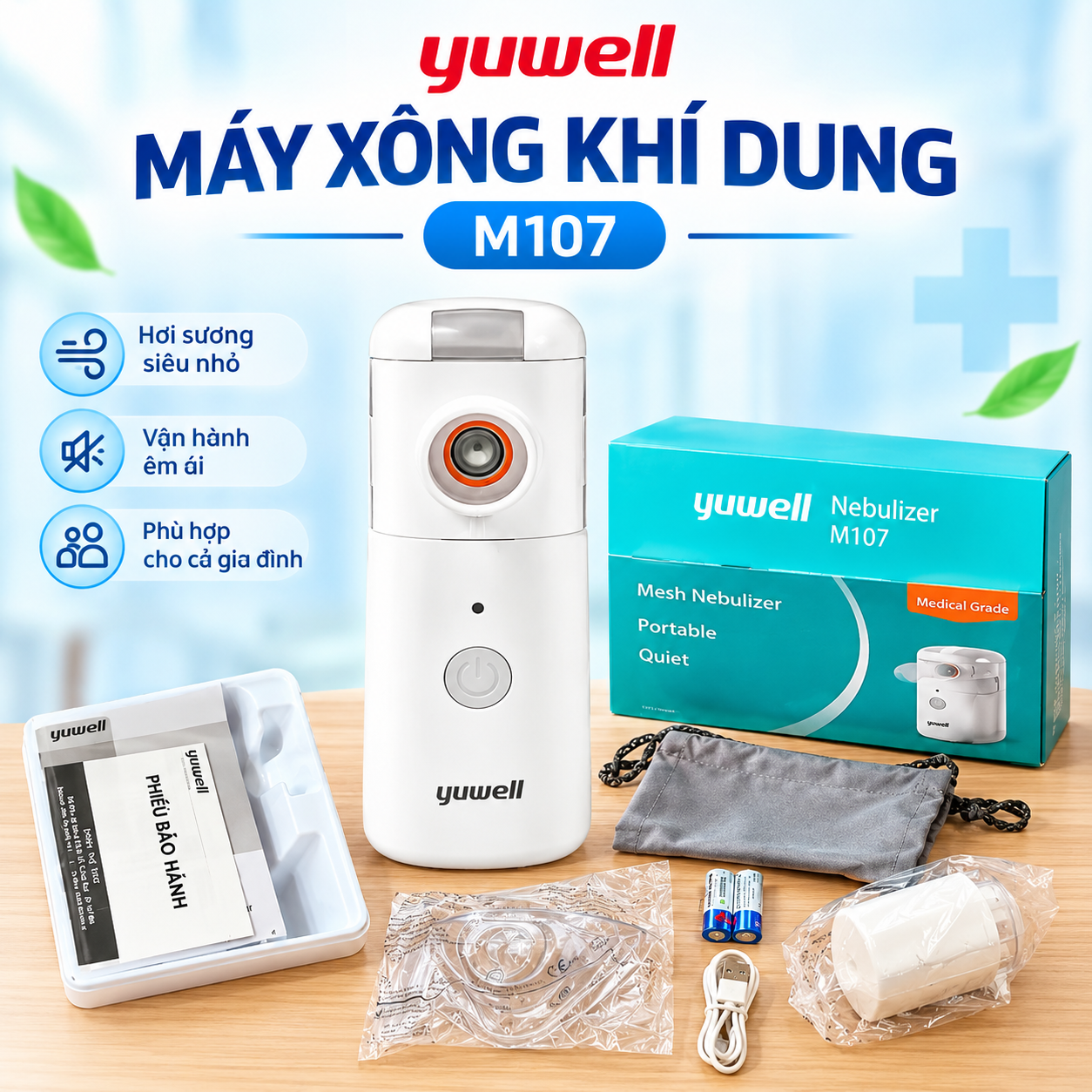 Máy Xông Khí Dung Cầm Tay Yuwell M107
