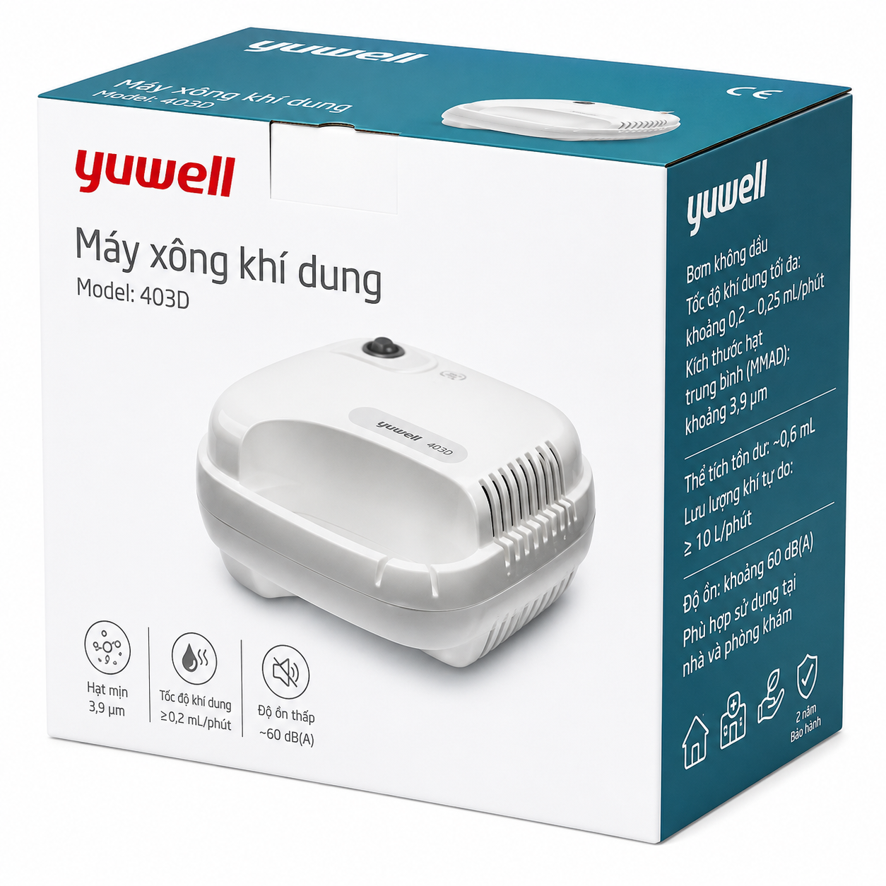 Máy Xông Khí Dung 403D Chính Hãng – Bơm Không Dầu, Hạt Mịn