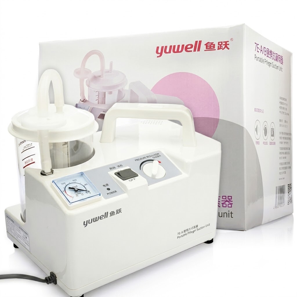 Máy Hút Dịch Yuwell 7E-A – Bơm Không Dầu, Hút Mạnh, Bình 1000mL