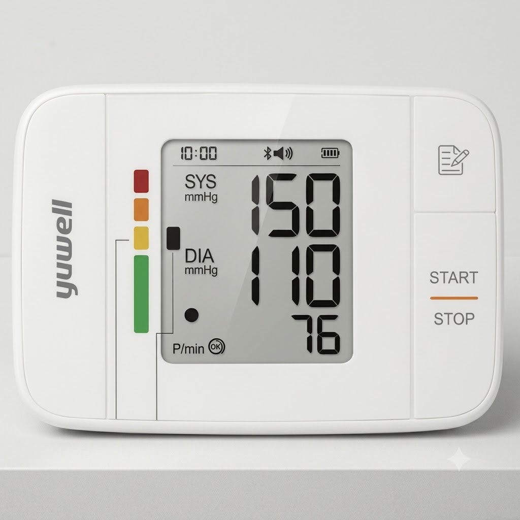 Máy Đo Huyết Áp Cổ Tay Yuwell YE8100B WHO - Lưu 299 Kết Quả & Bluetooth