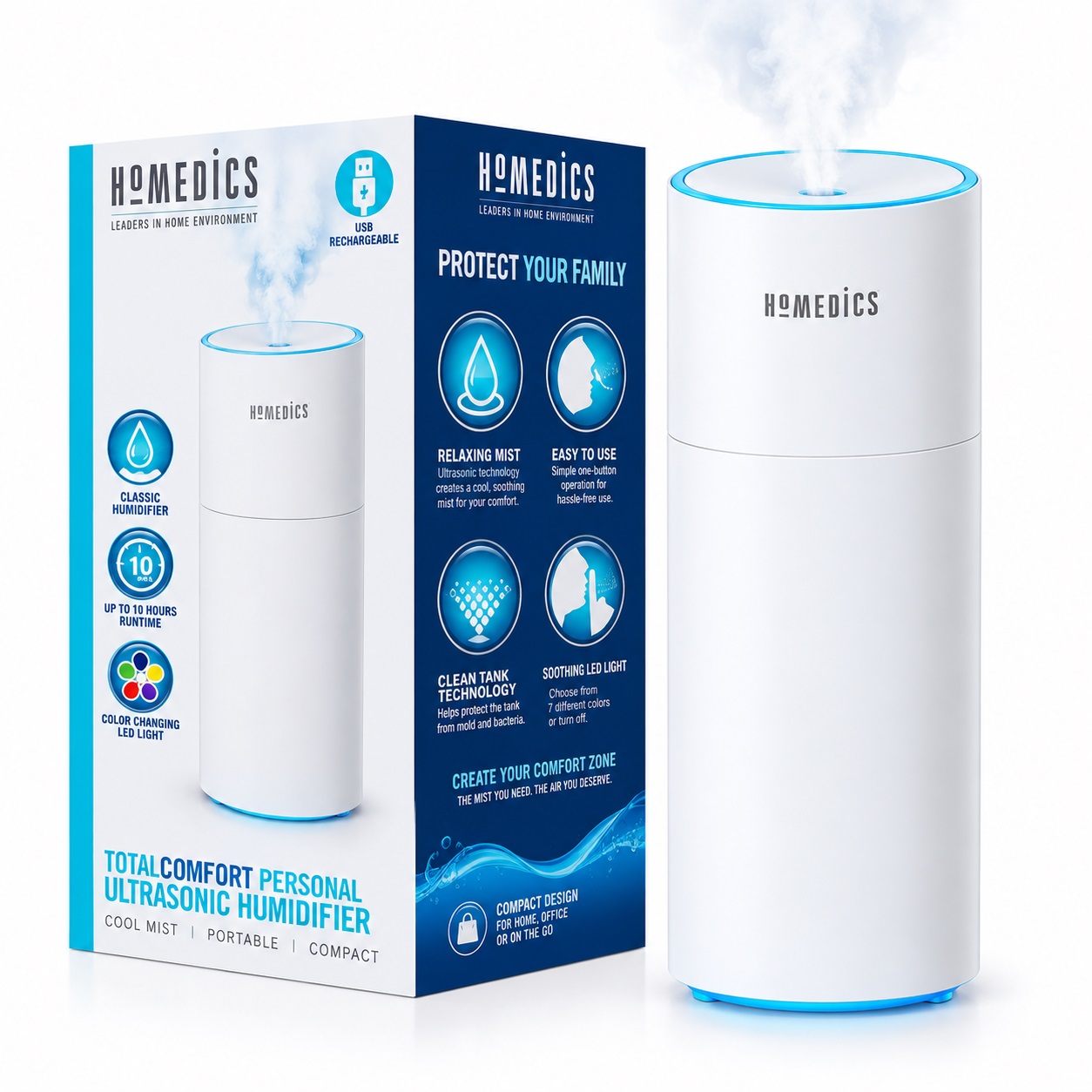 Máy tạo ẩm siêu âm HoMedics UHE-CMP15-WT 251ml